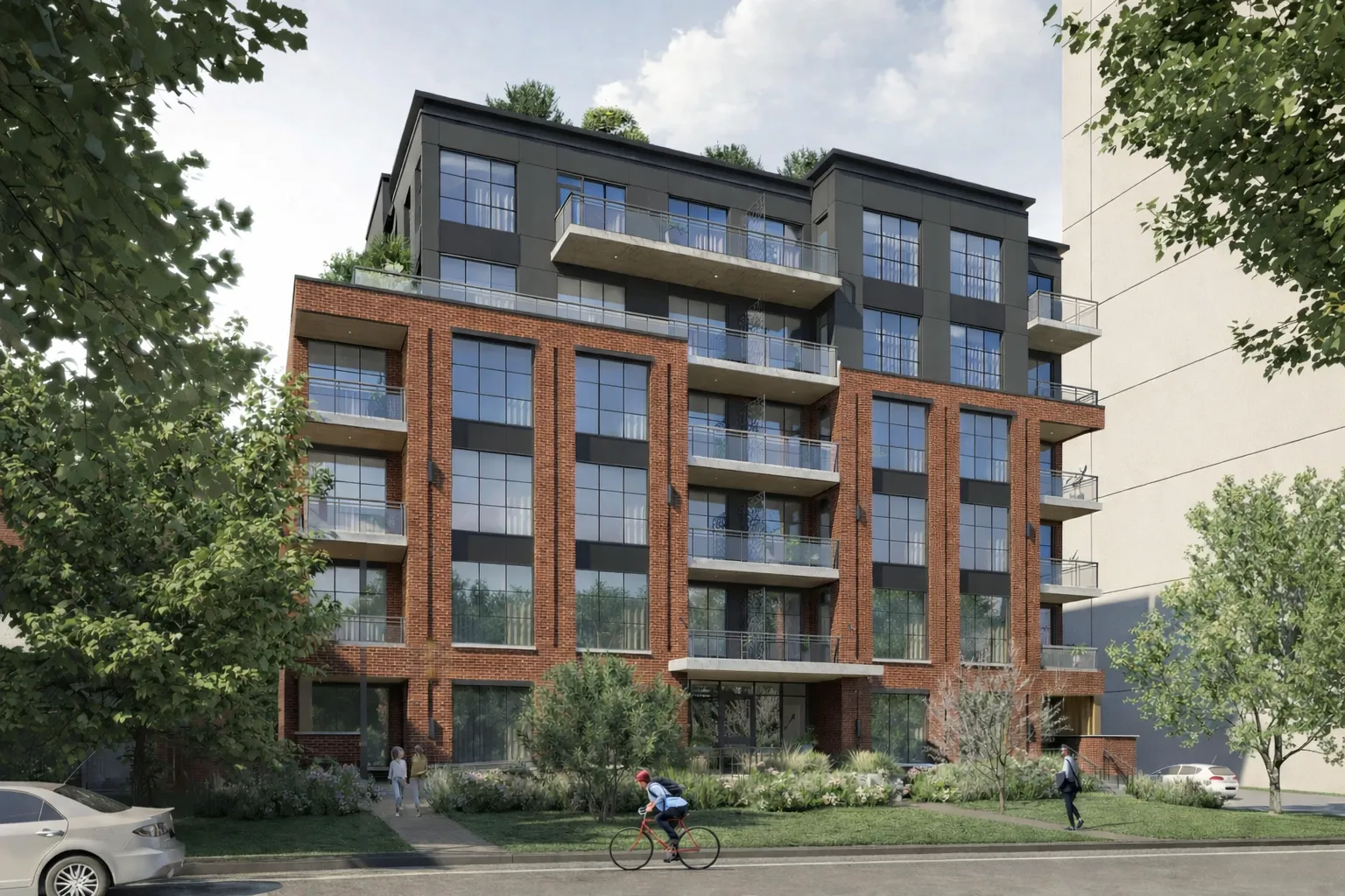 Architectural rendering of Bayview Lofts from Bayswater Avenue